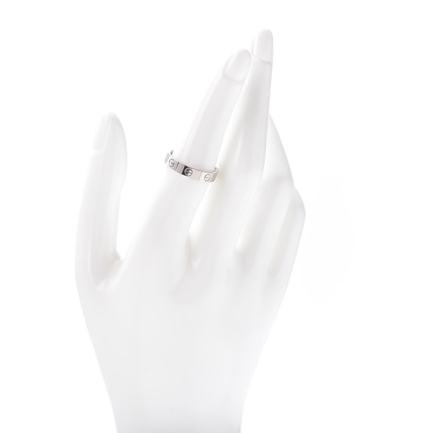 Cartier 18K White Gold 3.5mm LOVE Wedding Band Ring 54 6.75 2 of 4