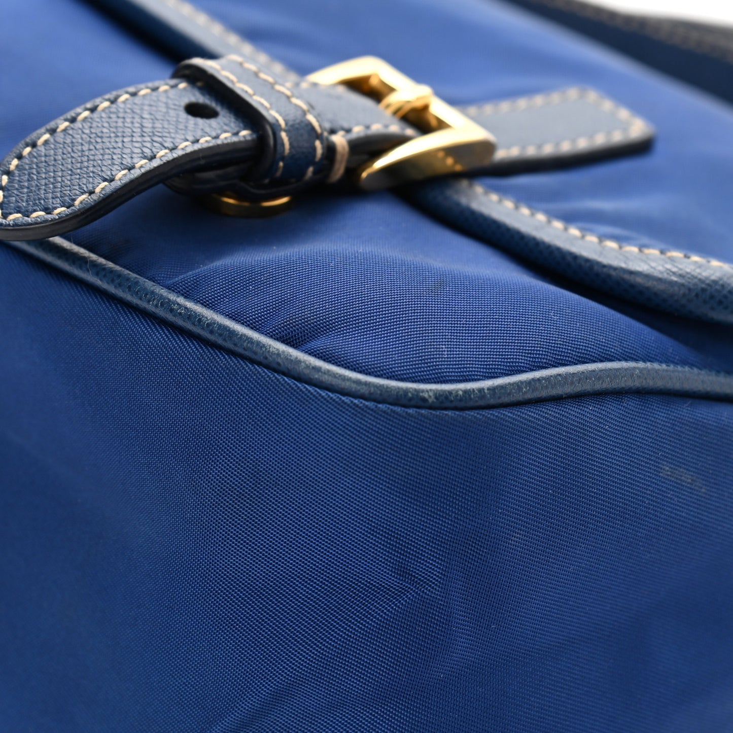 Tessuto Nylon Saffiano Small Messenger Bag Blue