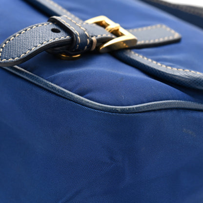 Prada Tessuto Nylon Saffiano Small Messenger Bag Blue 10 of 12