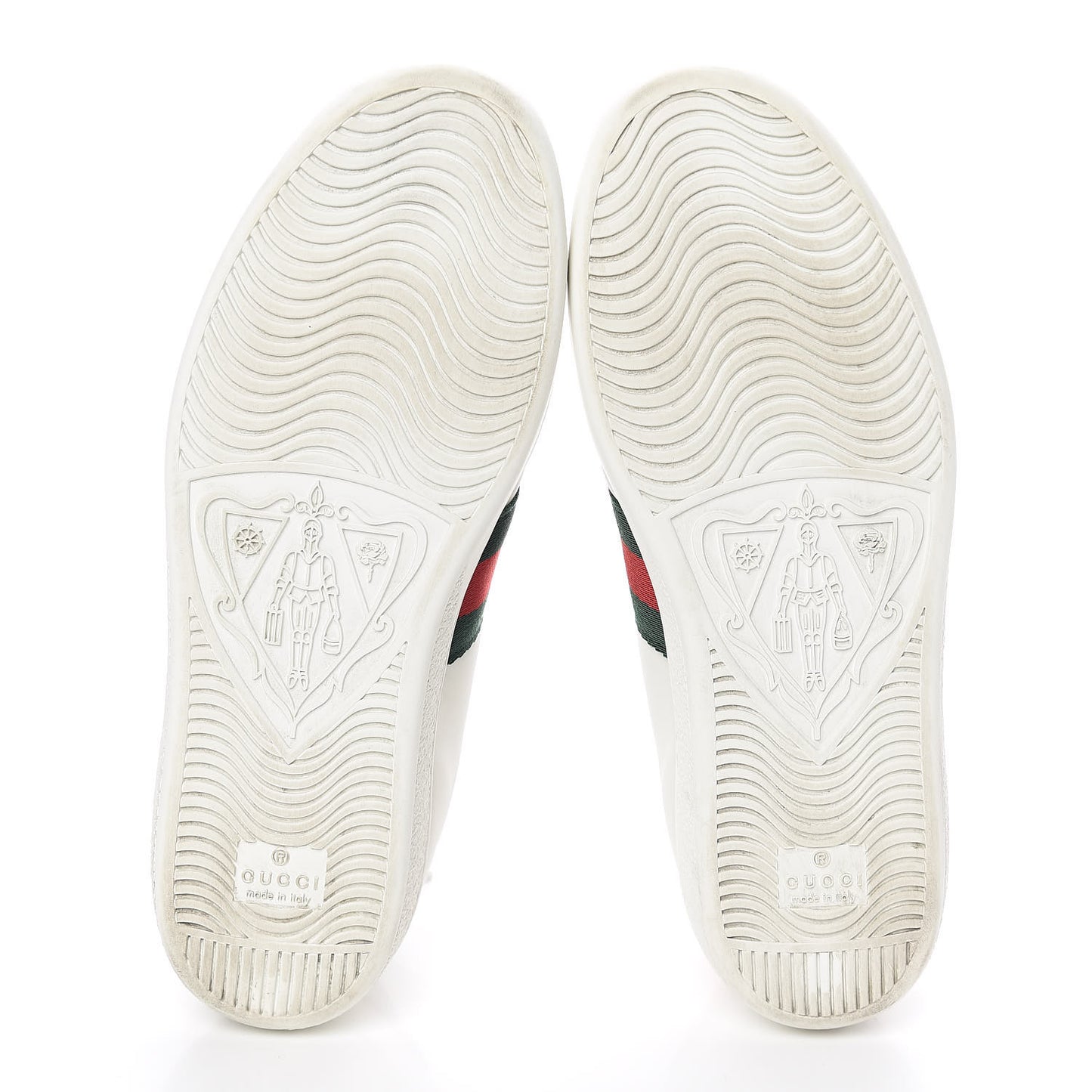 Calfskin Web Heart Embroidered Womens Ace Sneakers 37 White