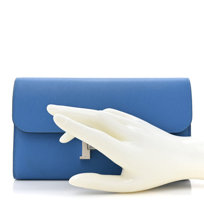 Hermes Evercolor Constance Long Wallet Bleu Zellige 2 of 15