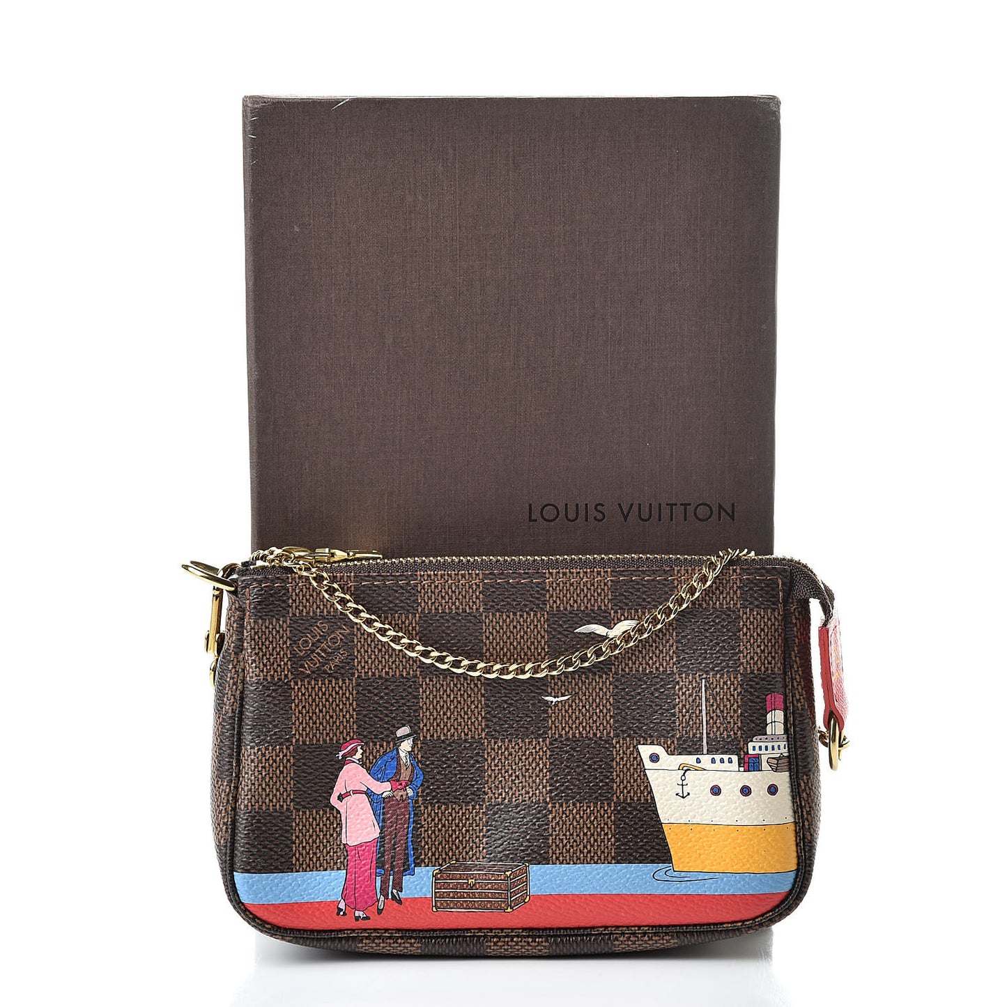 Damier Ebene 2016 Christmas Animation Mini Pochette Accessories
