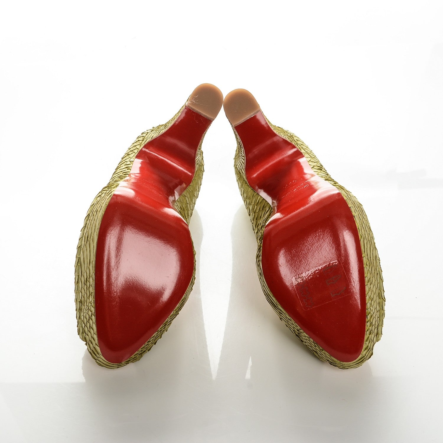 Christian Louboutin Watersnake Bambou 140 Pumps 37.5 Chartreuse 5 of 7