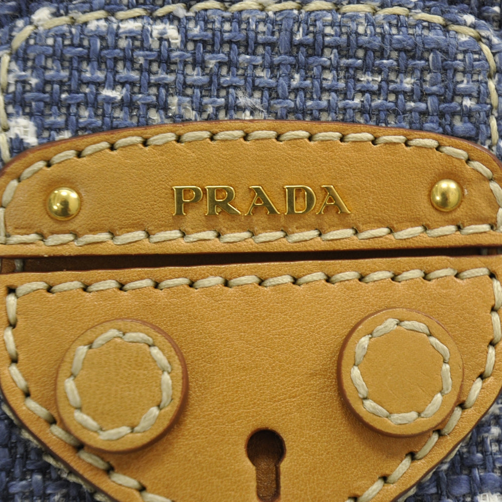 Tweed Medium Shoulder Bag Blue