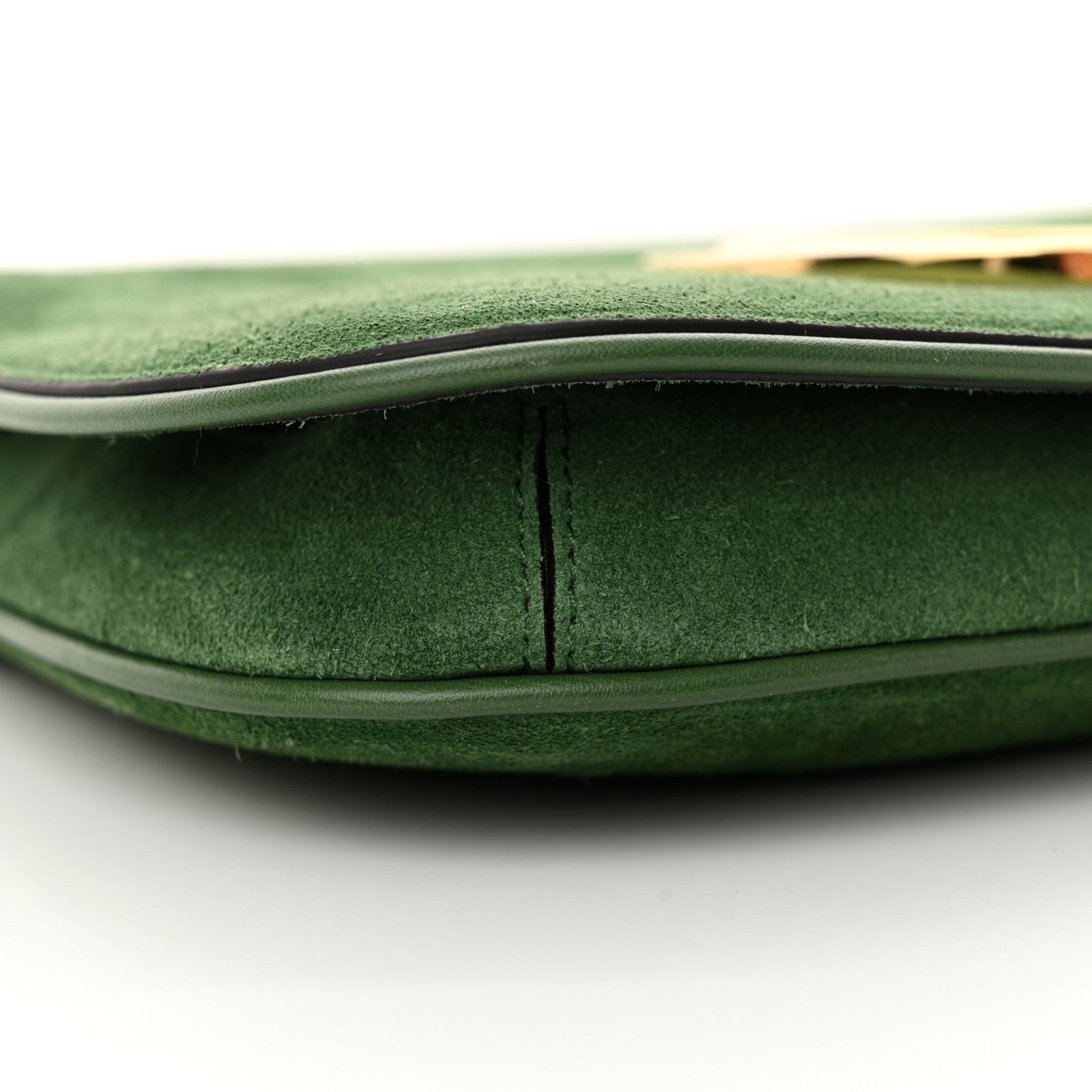 Gucci Suede Talco Roxy Calfskin Blondie Chain Shoulder Flap Bag Cash Green 9 of 10
