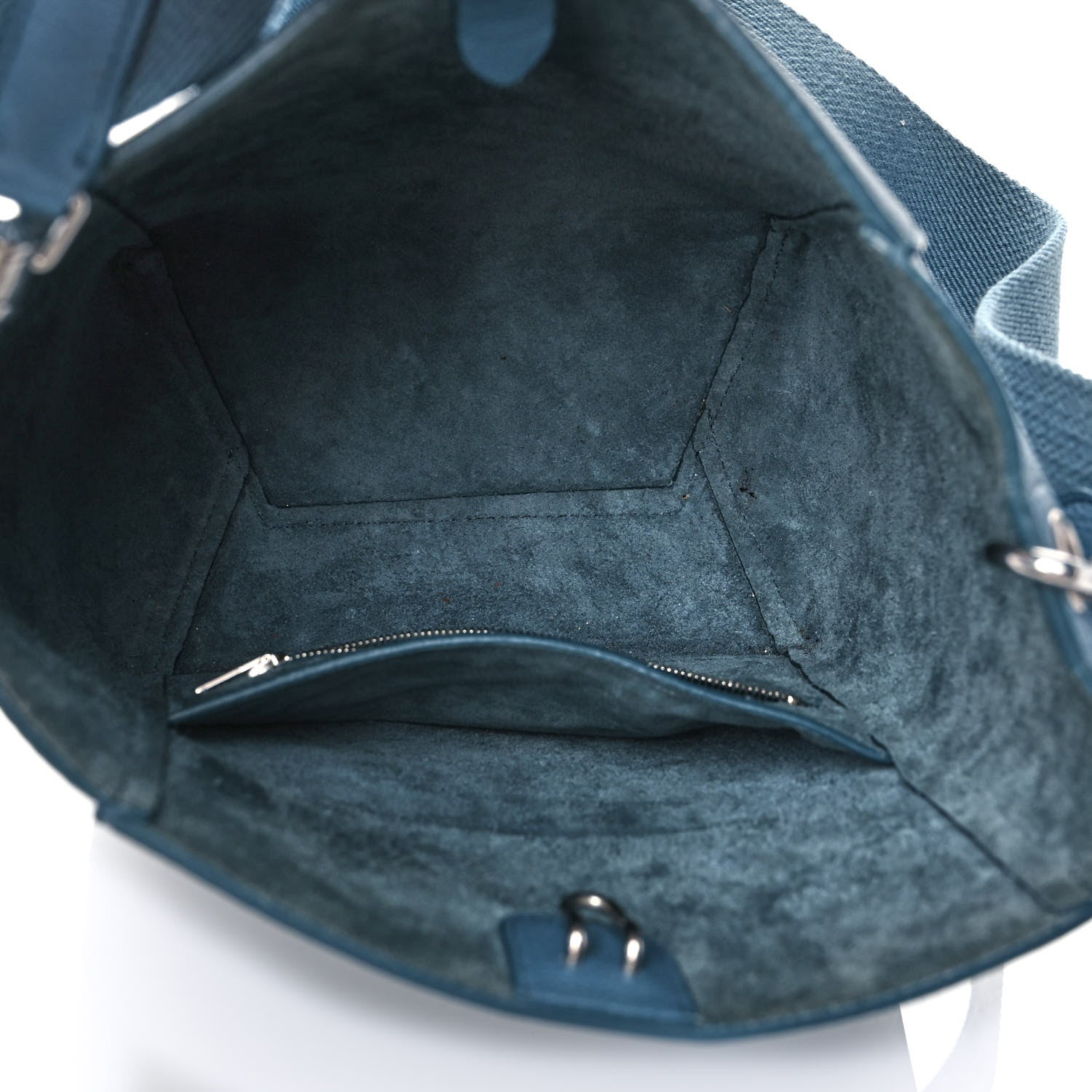 Celine Soft Grained Calfskin Small Sangle Bucket Bag Blue 5 of 9