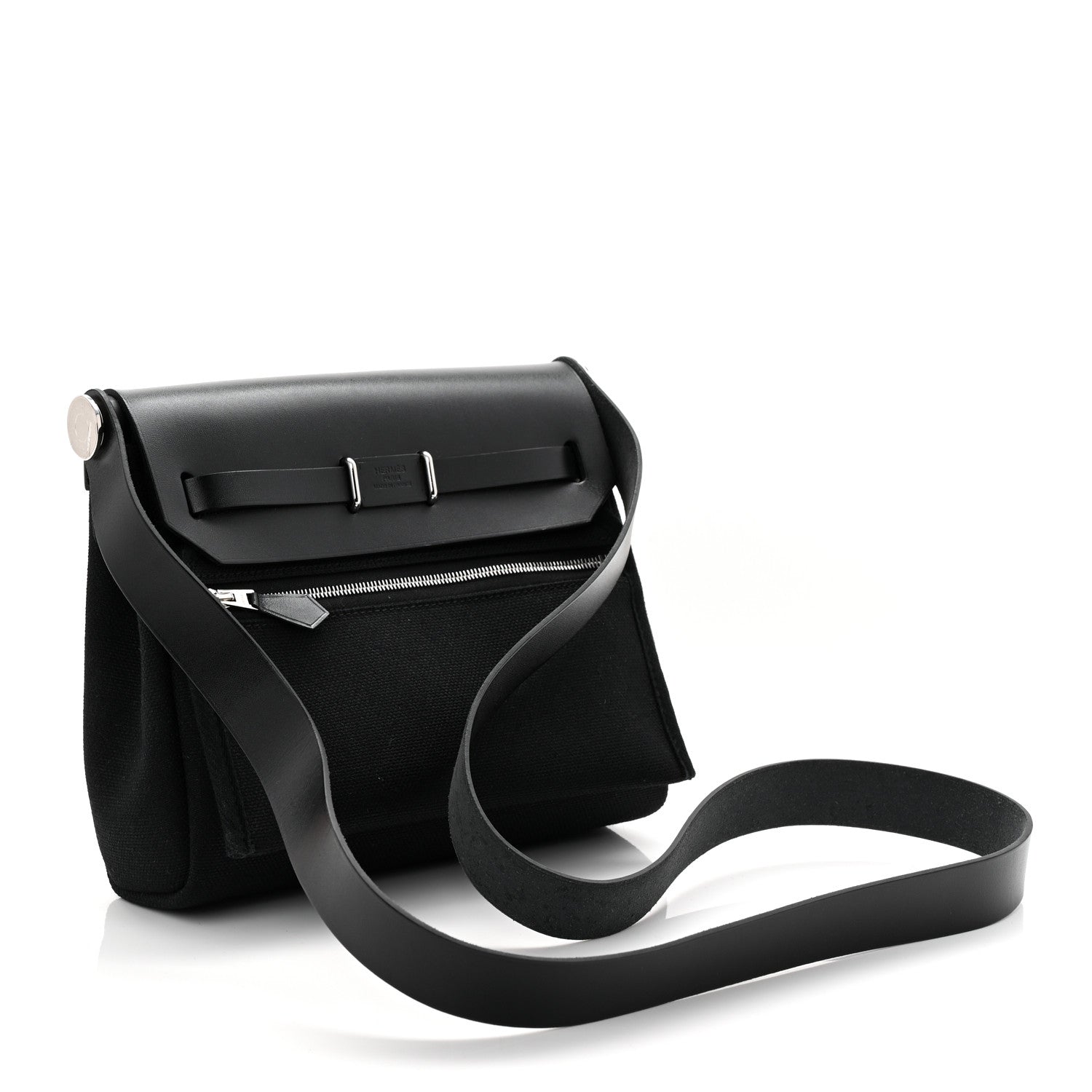 Hermes Military Toile Vache Hunter Herbag Zip Retourne 20 Black 2 of 11