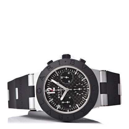 Bulgari Aluminum Rubber 38mm Diagono Chronograph Automatic Watch Black 3 of 6