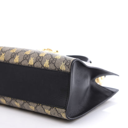 Gucci GG Supreme Monogram Bees Small Padlock Tote Beige Oro Black 11 of 13