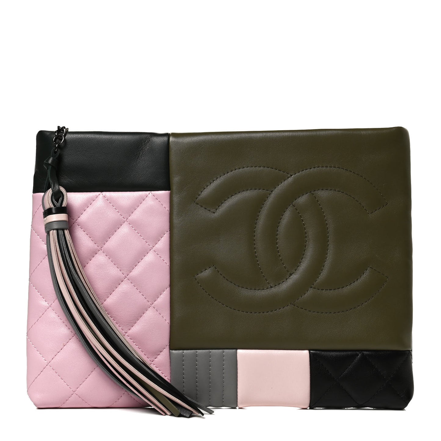 Lambskin Patchwork Large Cosmetic Case Multicolor