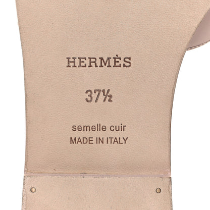 Hermes Box Calfskin Oran Sandals 37.5 Rose Pale 6 of 9