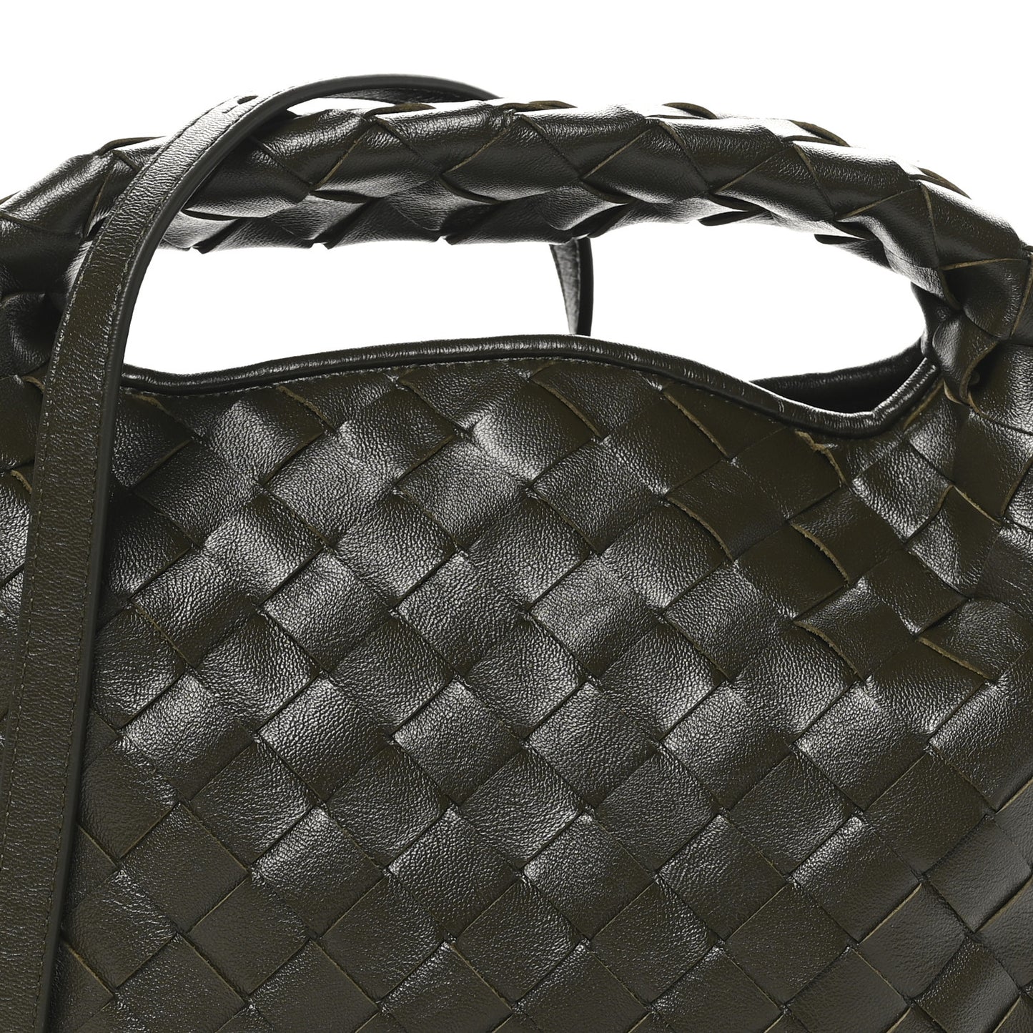 Calfskin Intrecciato Mini Hop Khaki