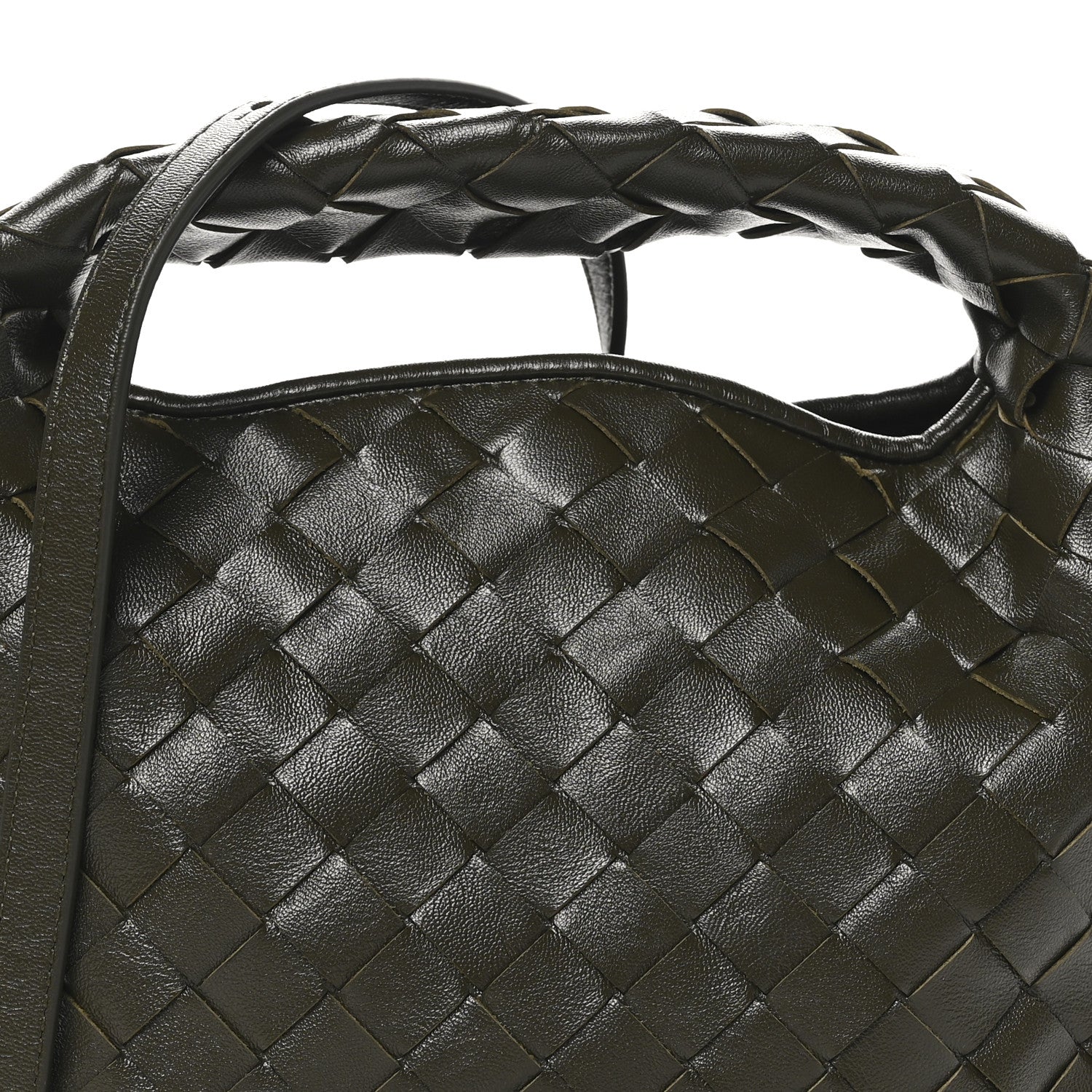 Bottega Veneta Calfskin Intrecciato Mini Hop Khaki 7 of 9
