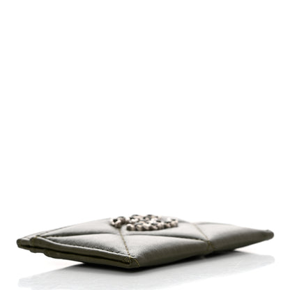 Chanel Lambskin Quilted Chanel 19 Card Holder Khaki 4 of 9