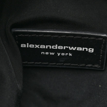 Alexander Wang Velvet Crystal Rhinestone Mini Scrunchie Bag Black Silver 6 of 7