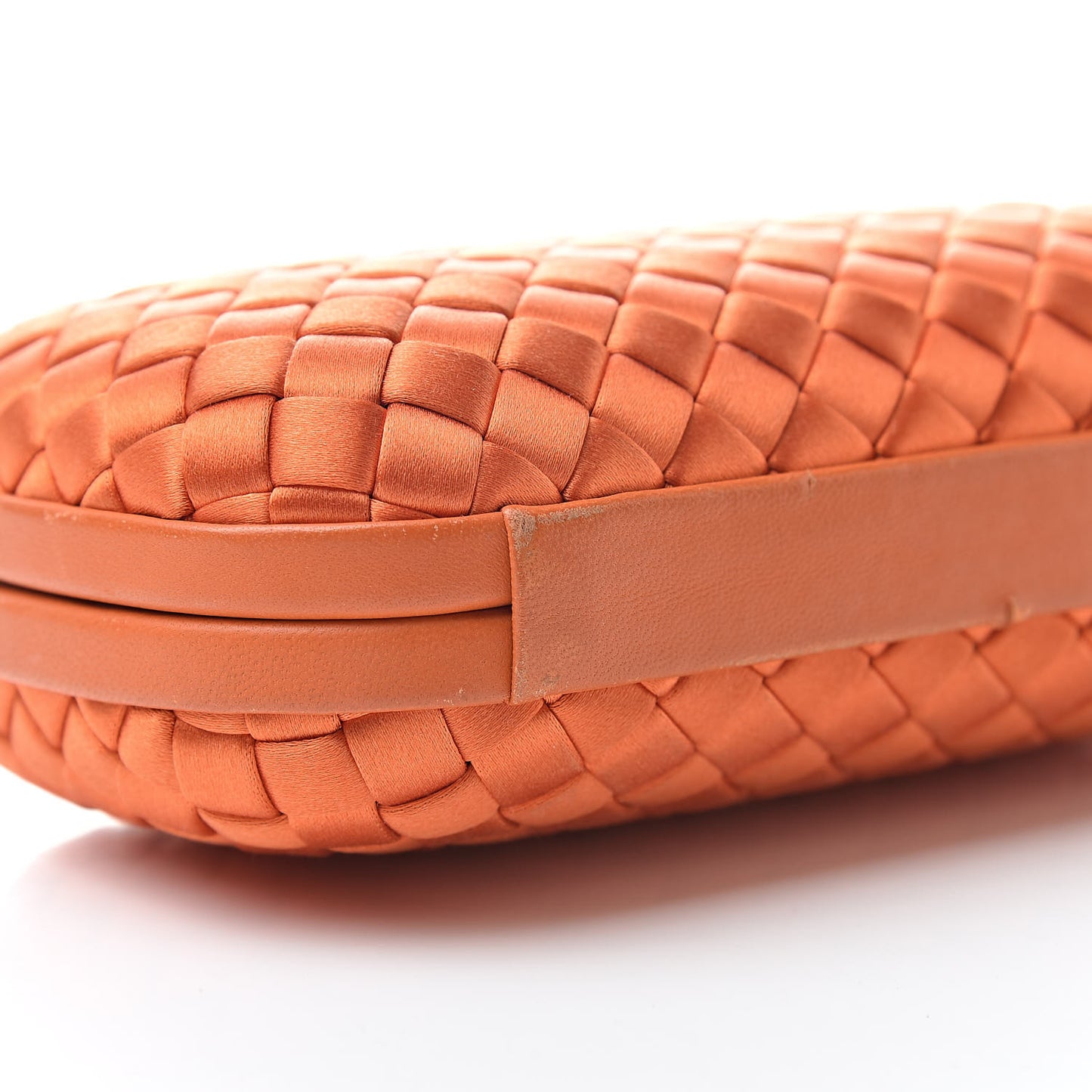 Satin Intreccio Knot Clutch Orange