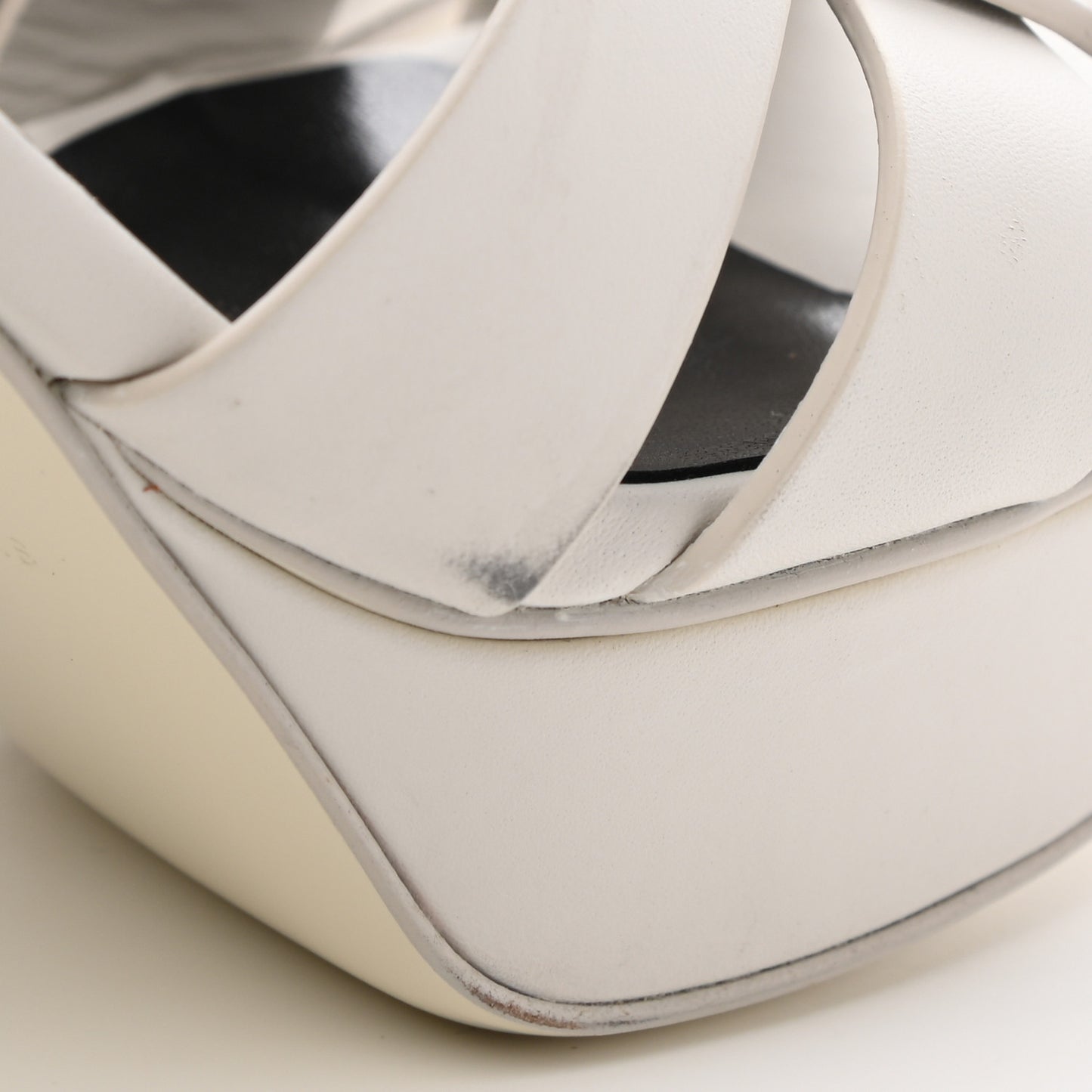 Calfskin Tribute 75 Platform Sandals 39 White