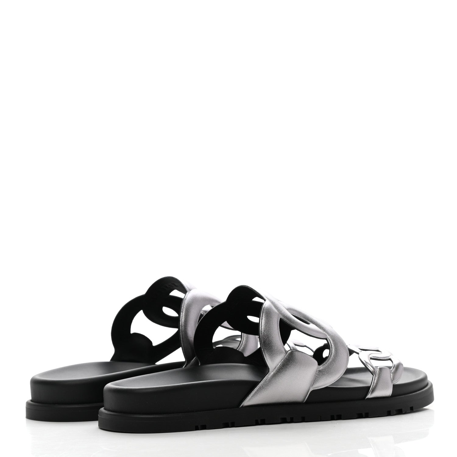 Hermes Nappa Extra Sandals 38 Gris Argent 4 of 9