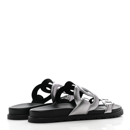 Hermes Nappa Extra Sandals 38 Gris Argent 4 of 9