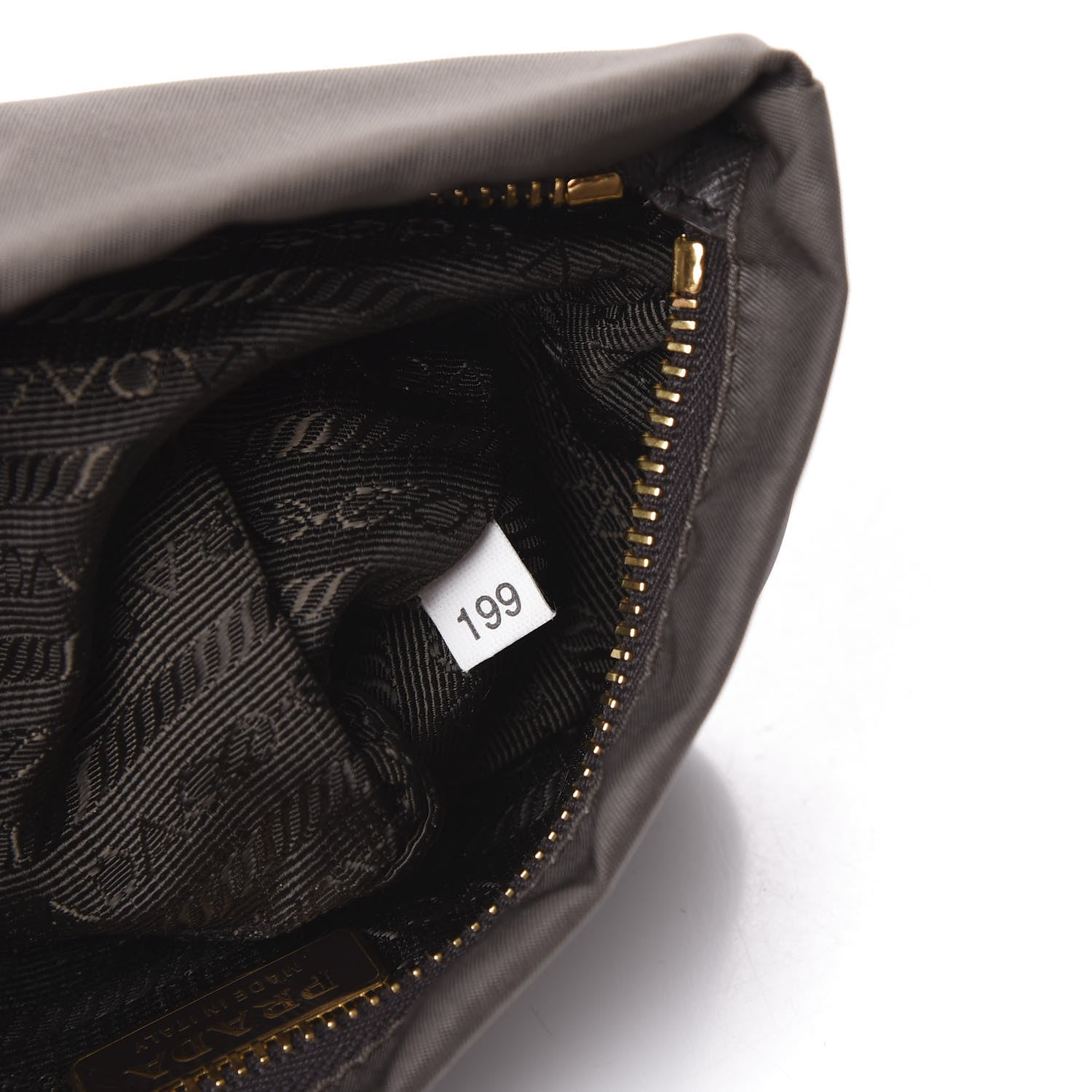 Prada Tessuto Nylon Saffiano Wristlet Fumo 8 of 15