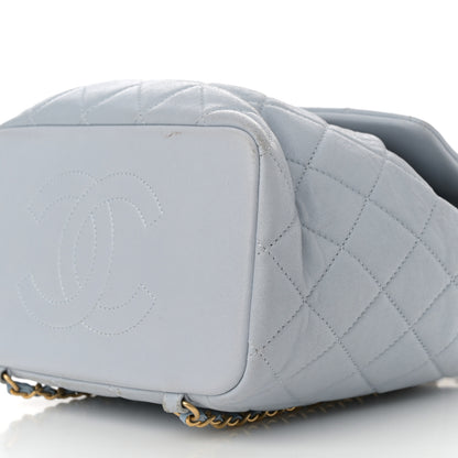 Chanel Lambskin Quilted Small Braided CC Backpack Light Blue 10 of 13