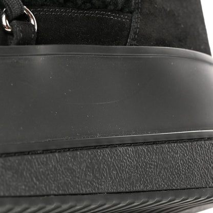 Louis Vuitton Suede Shearling Polar Flat Half Boots 37 Black 12 of 14