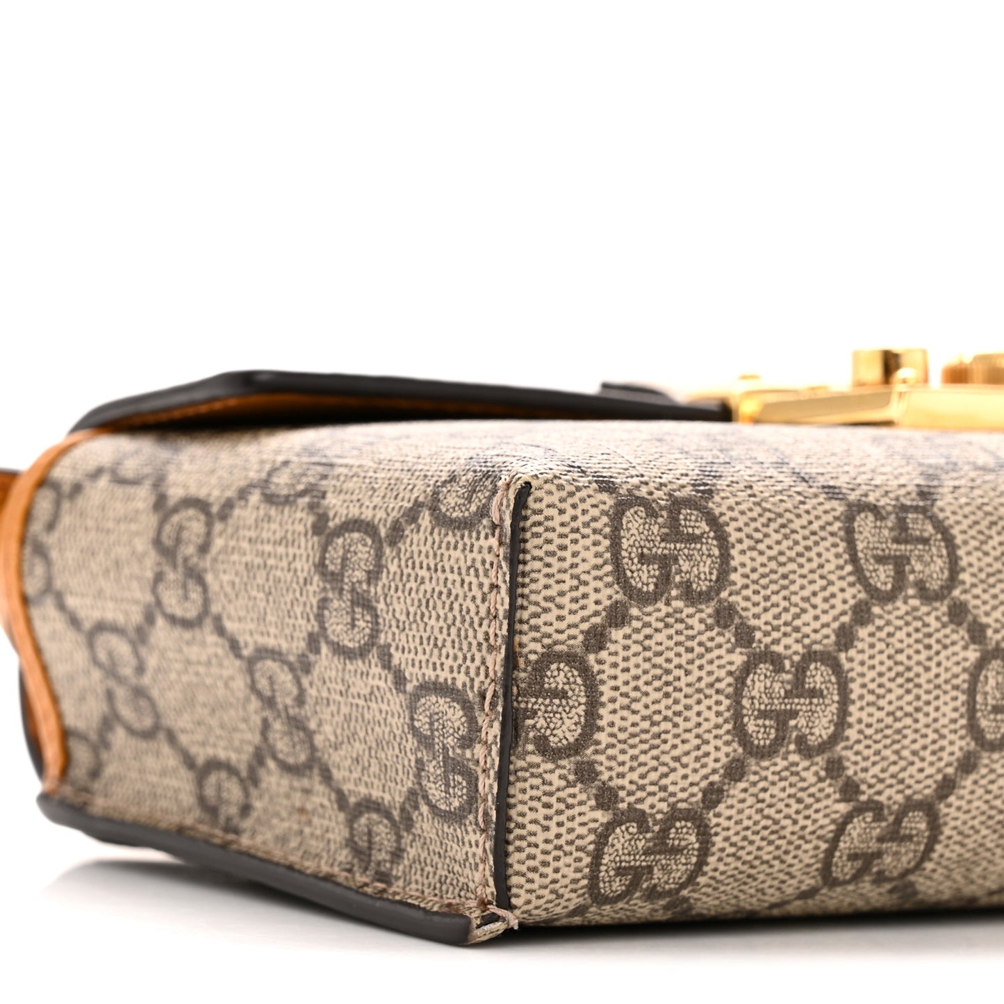 GG Supreme Monogram New Sakai Calfskin Mini Padlock Top Handle Shoulder Bag Beige Ebony Mystic White Sun Oil