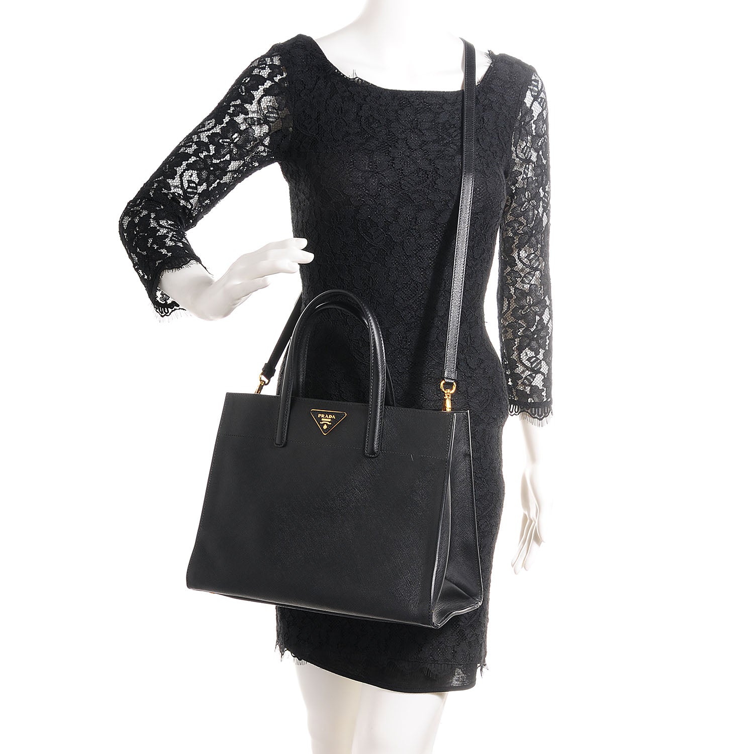 Prada Saffiano Soft Triple Pocket Tote Nero Black 2 of 10