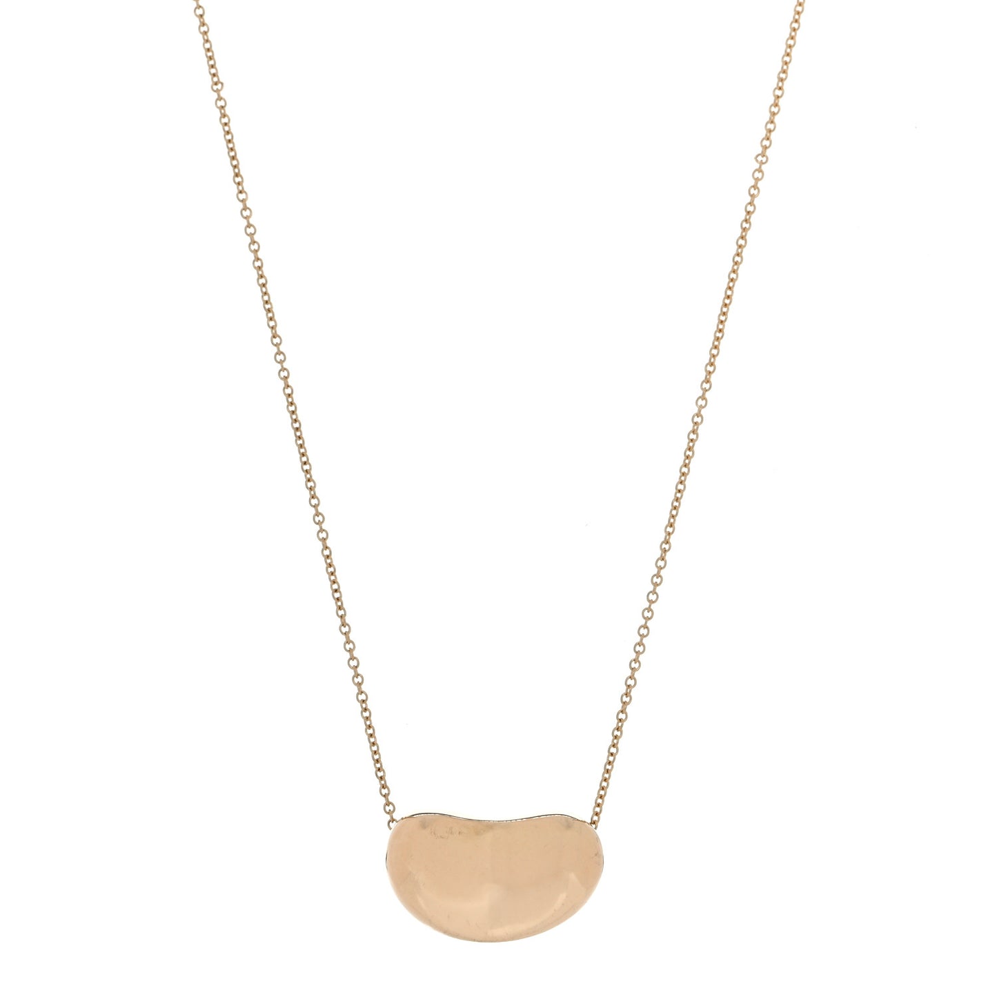 18K Yellow Gold 20mm Elsa Peretti Bean Pendant Necklace