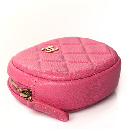 Chanel Caviar Quilted Zip Around Classic Coin Purse Pink 4 of 11
