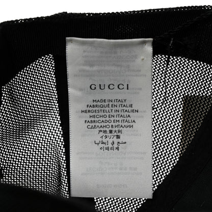 Gucci Nylon Light Mesh Dollar Calfskin GG Monogram Baseball Hat M Black 8 of 9