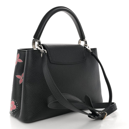 Louis Vuitton LOUIS VUITTON Taurillon Flowers Capucines PM Black 3 of 9