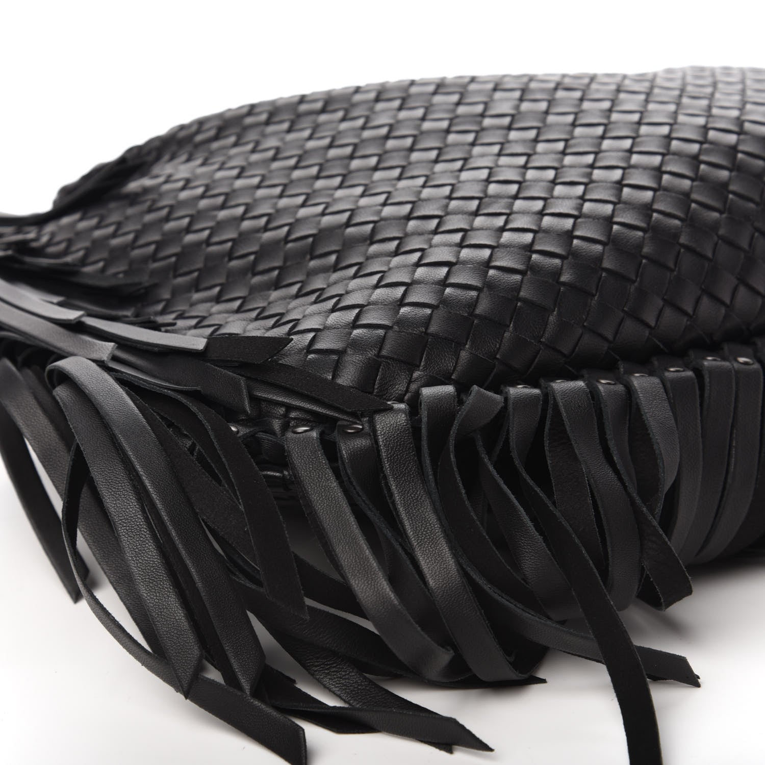 Bottega Veneta Nappa Intrecciato Veneta Large Fringed Hobo Black 6 of 9