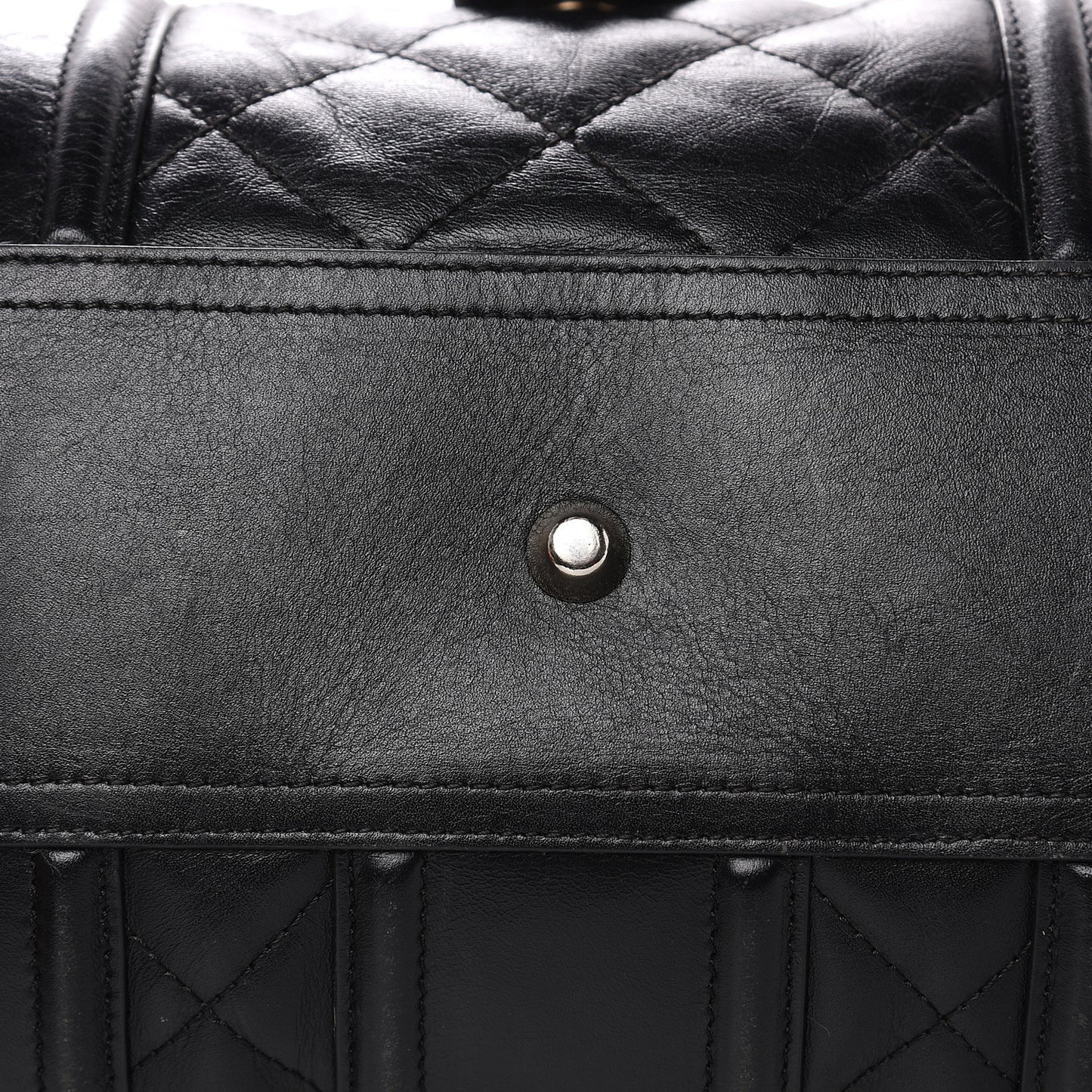 Calfskin Quilted Manor Satchel Black