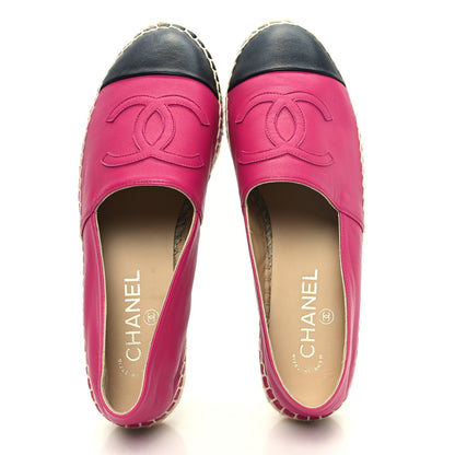 Chanel Lambskin CC Espadrilles 39 Fuchsia Black 2 of 9