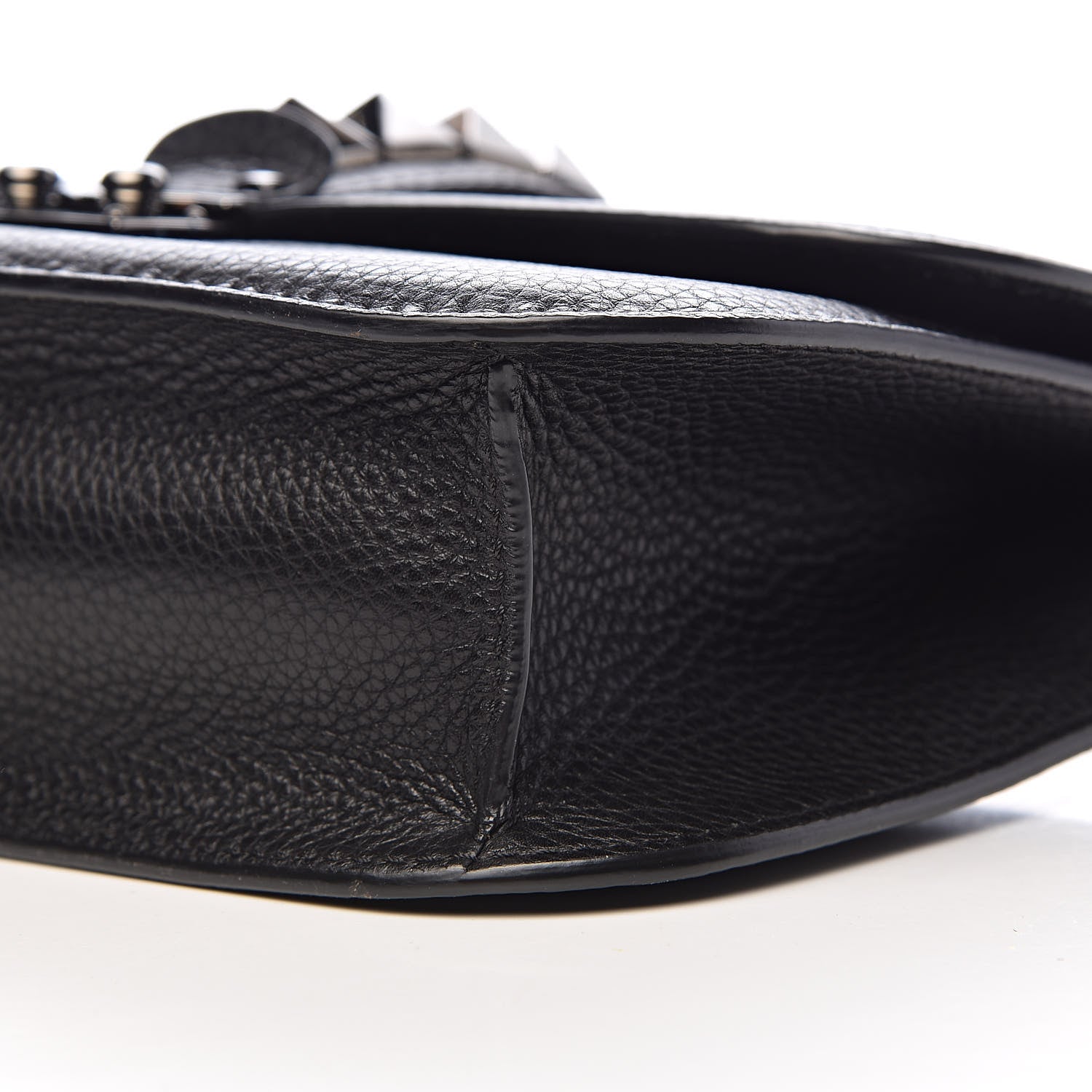 Valentino Garavani Pebbled Calfskin Medium Glam Lock Rockstud Flap Black 10 of 11