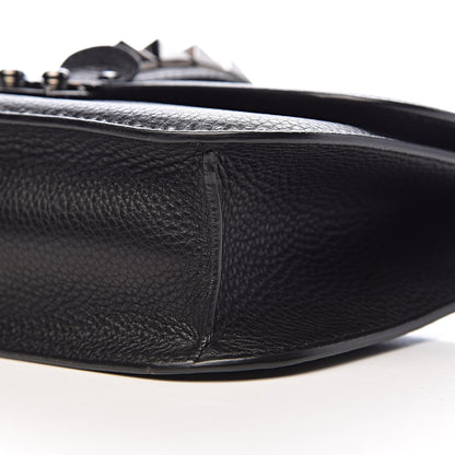 Valentino Garavani Pebbled Calfskin Medium Glam Lock Rockstud Flap Black 10 of 11