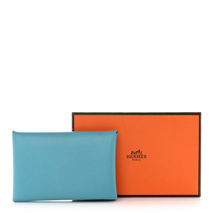 Hermes Madame Calfskin Calvi Card Case Bleu du Nord 8 of 8