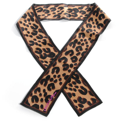 Louis Vuitton Silk Leopard Bandeau Scarf Marron 1 of 5
