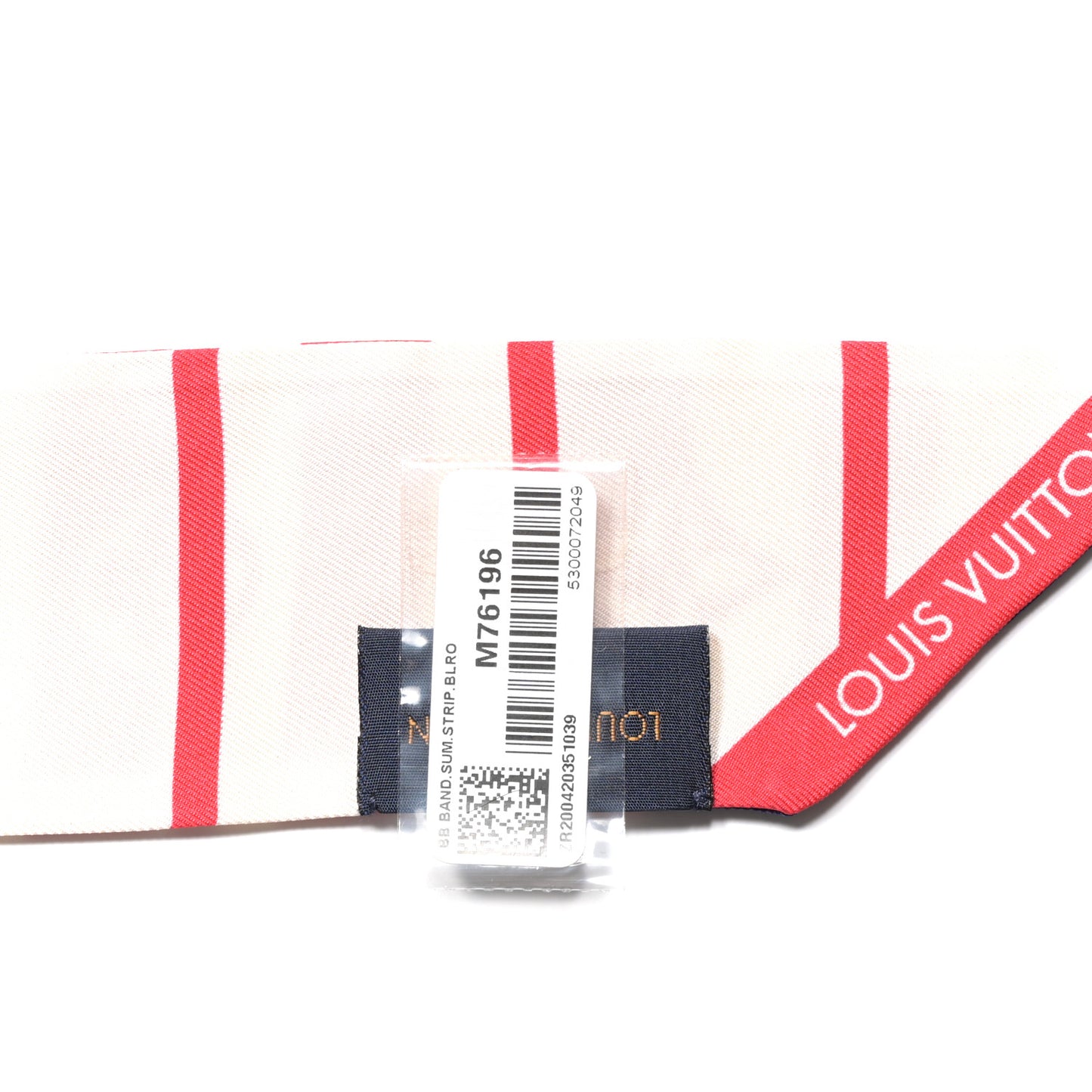Silk Monogram LV Escale Summer Stripes BB Bandeau Blue Red