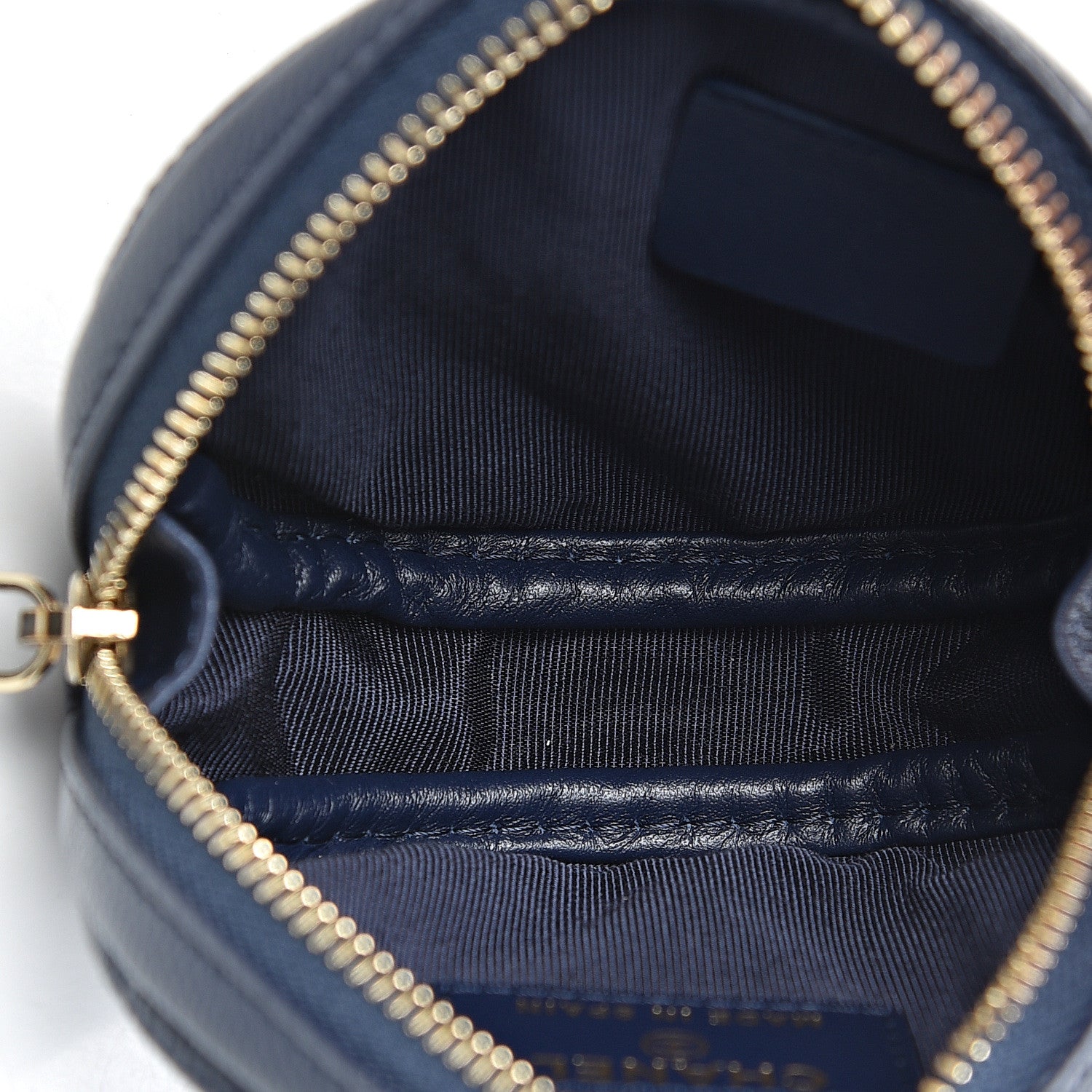 Chanel Caviar Quilted Zip Around Classic Coin Purse Navy Blue 5 of 8