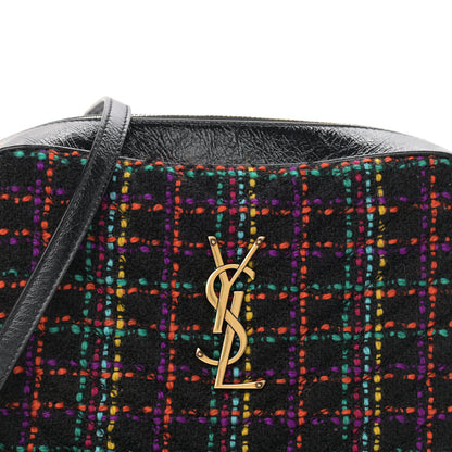 Saint Laurent Tweed Calfskin Monogram Lou Camera Bag Black 8 of 10