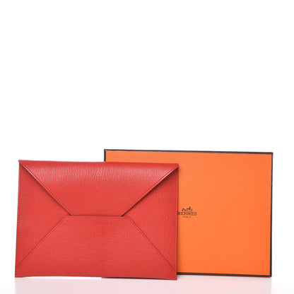 Hermes Chevre Mysore Envelope Wallet Rouge Tomate 8 of 8