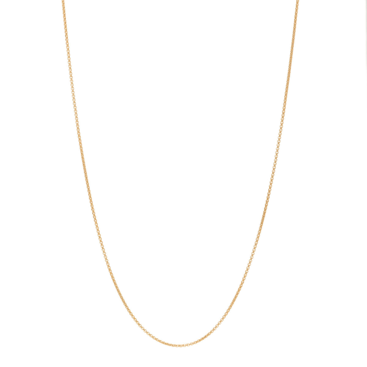 18K Yellow Gold 1mm Box Chain Necklace