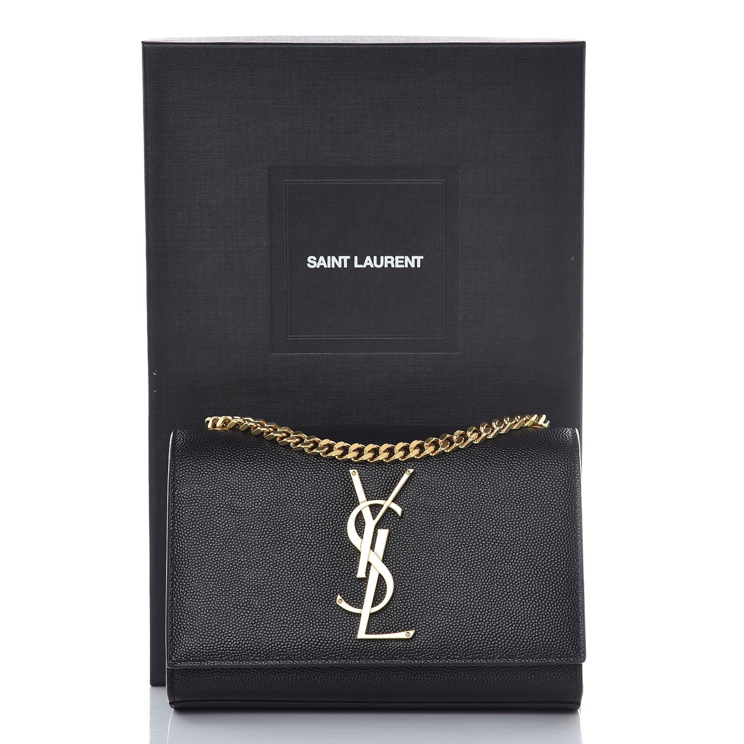 Saint Laurent Grain De Poudre Small Monogram Kate Satchel Black 10 of 10