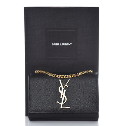 Saint Laurent Grain De Poudre Small Monogram Kate Satchel Black 10 of 10
