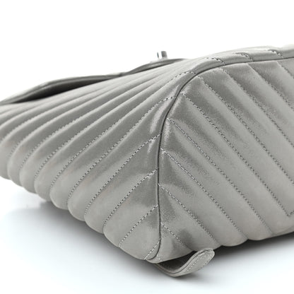 Chanel Metallic Iridescent Calfskin Chevron Quilted Small Urban Spirit Backpack Silver 5 of 8