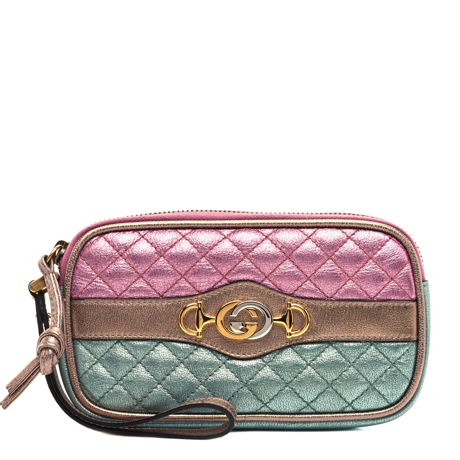 Gucci Laminated Nappa Trapuntata Zumi iPhone Case Rosa Lago Rame 1 of 7