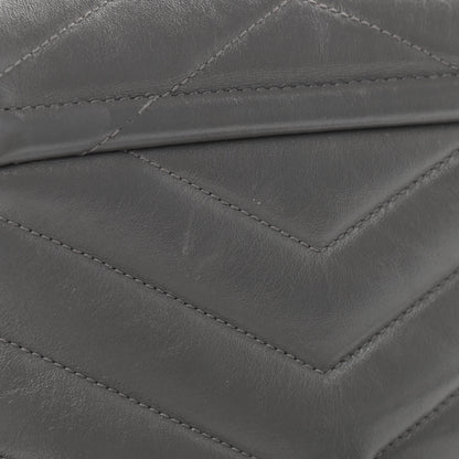 Saint Laurent Calfskin Y Quilted Monogram Toy Loulou Crossbody Bag Storm 12 of 15
