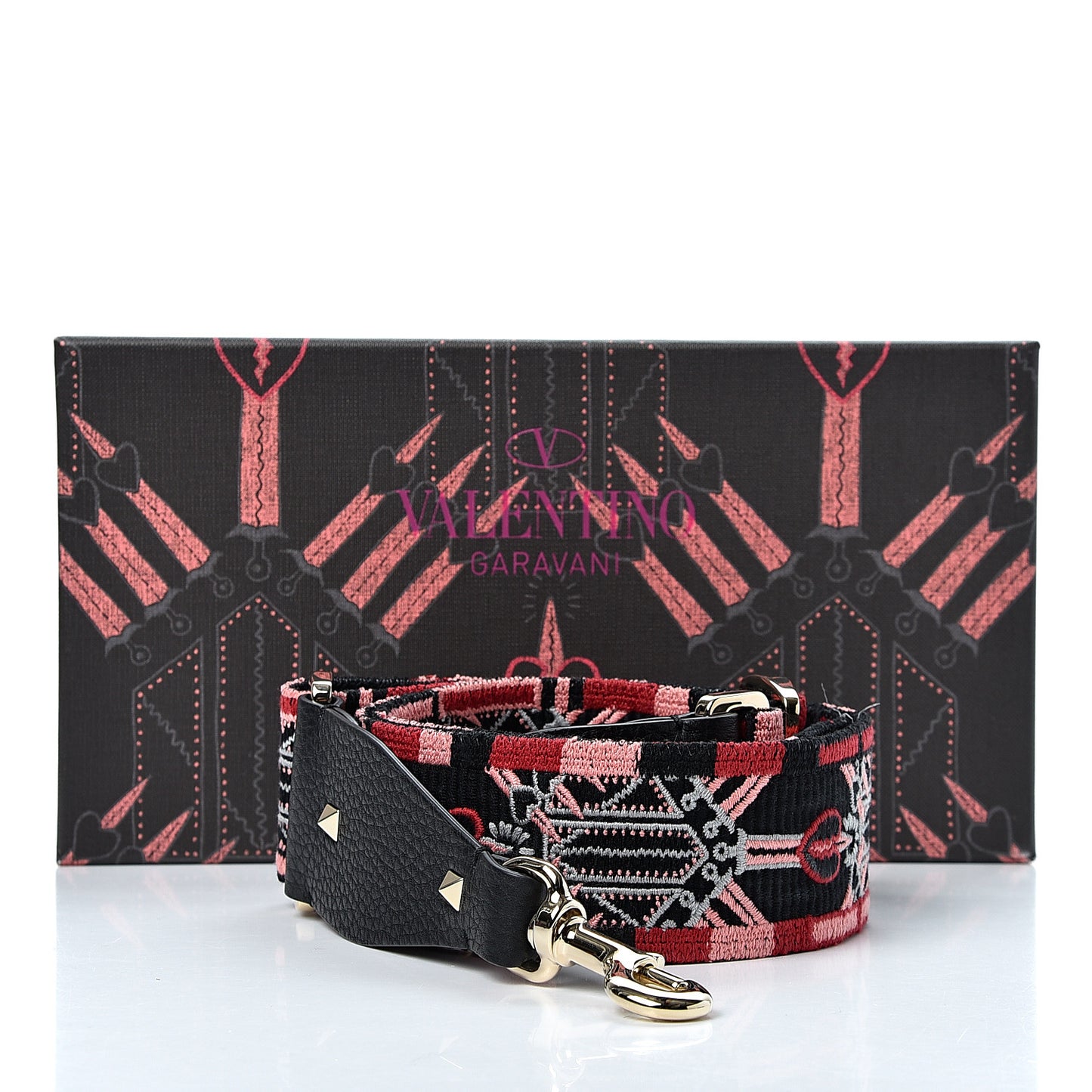 Canvas Loveblade Embroidered Rockstud Guitar Strap Multicolor